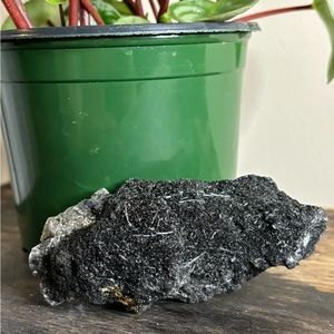 Black tourmaline (needle rutile) on quartz